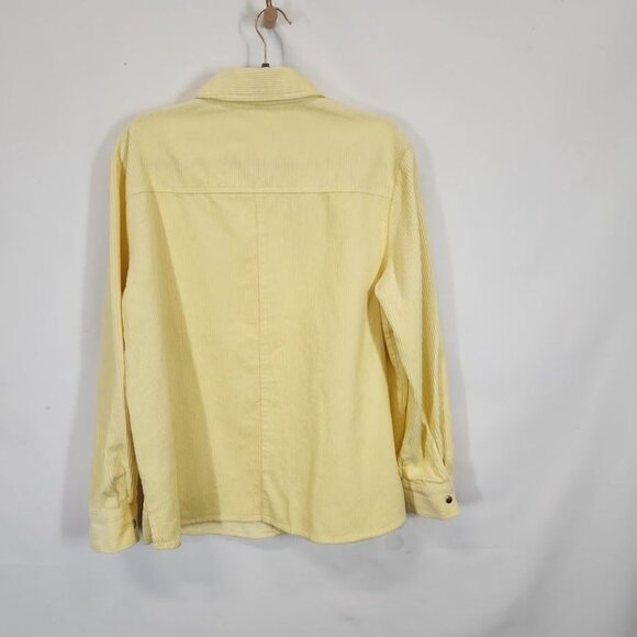 H&M Divided Corduroy Button Down Shirt in Pastel‎ Yellow - Size Medium - Picture 3 of 6